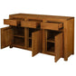 TANAKA SOLID MAHOGANY BUFFET WITH 3 DOORS & DRAWERS IN LIGHT PECAN FINISH - MyChocolateWood