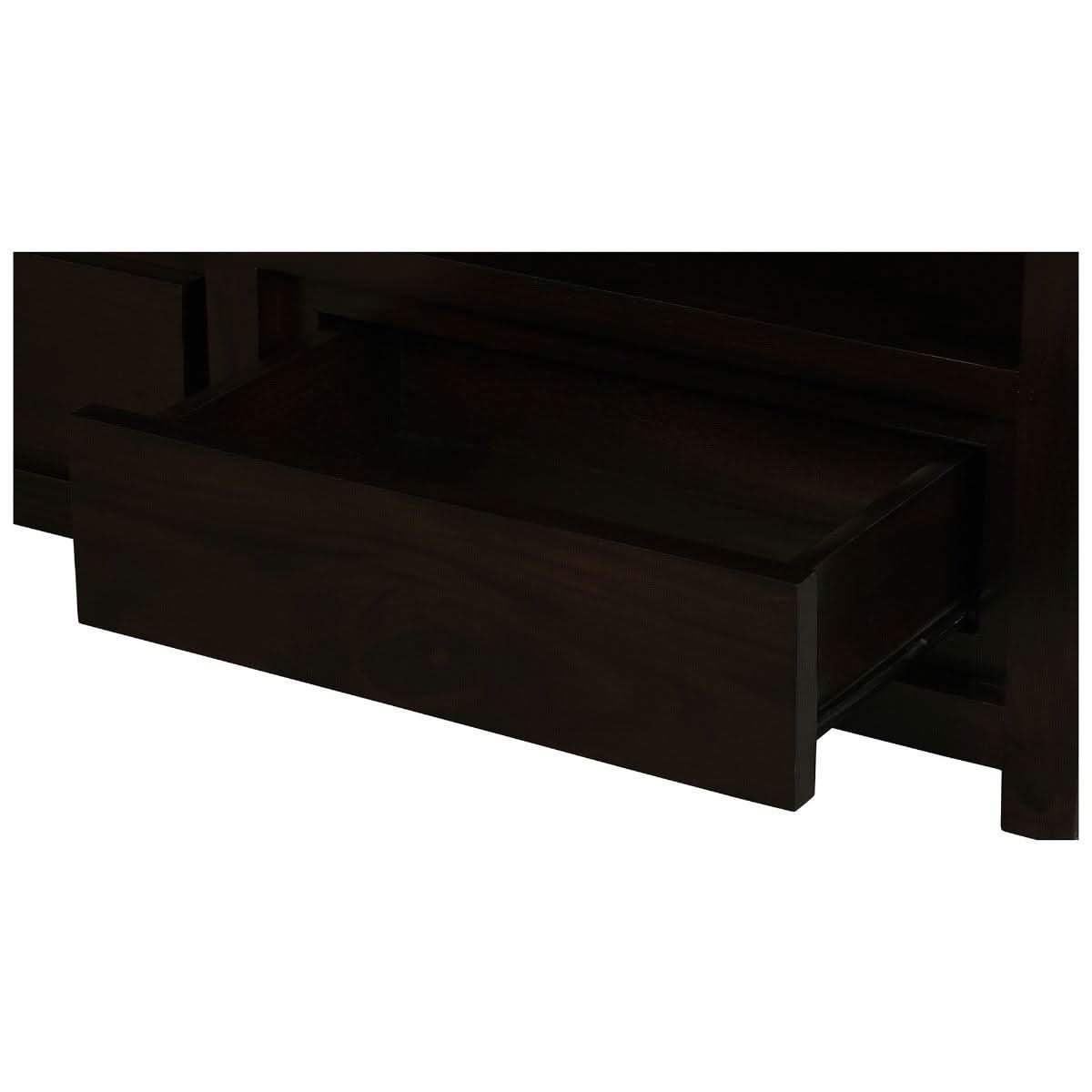 TANAKA SOLID MAHOGANY COFFEE TABLE - 4 DRAWERS - IN CHOCOLATE COLOUR - MyChocolateWood