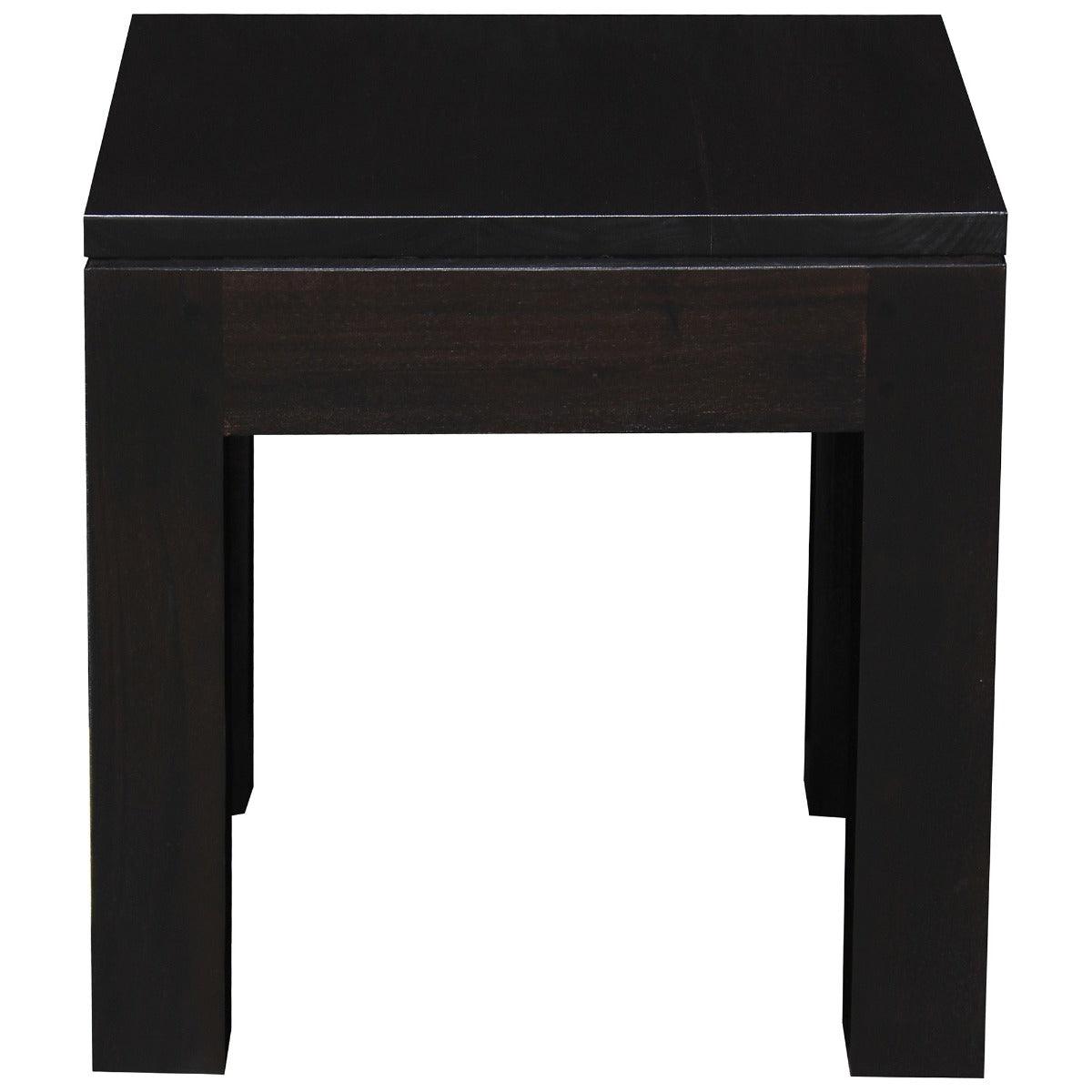 TANAKA SOLID MAHOGANY LAMP TABLE IN CHOCOLATE - MyChocolateWood