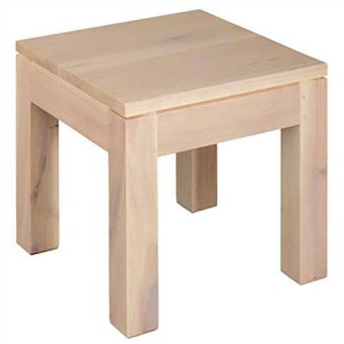 TANAKA SOLID MAHOGANY LAMP TABLE IN WHITE WASH - MyChocolateWood