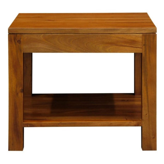 TANAKA SOLID MAHOGANY LARGE LAMP TABLE IN LIGHT PECAN - MyChocolateWood