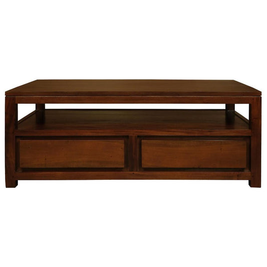 TANAKA SOLID MAHOGANY MAHOGANY COFFEE TABLE 4 DRAWERS IN MAHOGANY COLOUR - MyChocolateWood