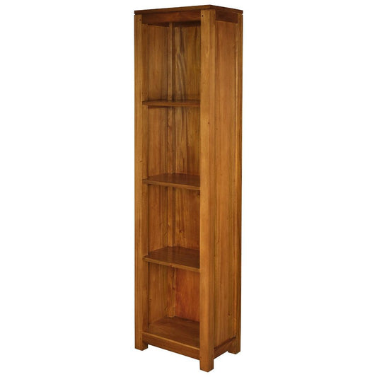 TANAKA SOLID MAHOGANY NARROW BOOKCASE IN LIGHT PECAN FINISH - MyChocolateWood