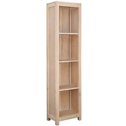TANAKA SOLID MAHOGANY NARROW BOOKCASE IN WHITEWASH - MyChocolateWood