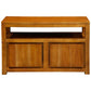 TANAKA SOLID MAHOGANY SMALL TV UNIT WITH 2 DOORS IN LIGHT PECAN - MyChocolateWood