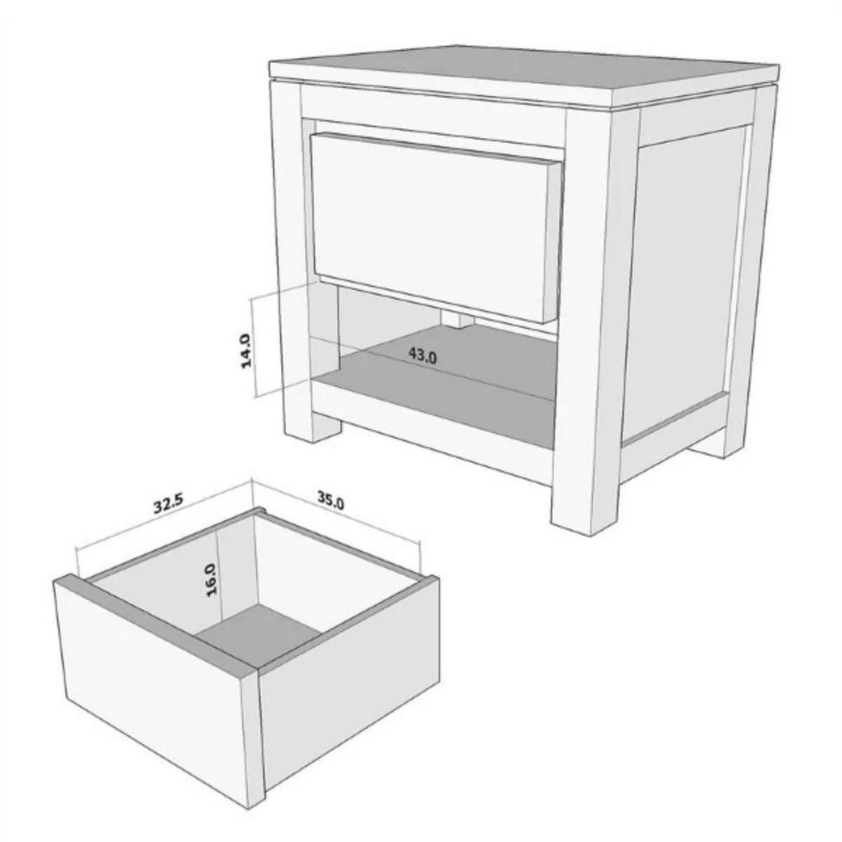 TANAKA SOLID MAHOGANY TIMBER BEDSIDE TABLE WITH 2 DRAWERS IN CHOCOLATE - MyChocolateWood