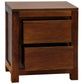 TANAKA SOLID MAHOGANY TIMBER BEDSIDE TABLE WITH 2 DRAWERS IN MAHOGANY COLOUR - MyChocolateWood