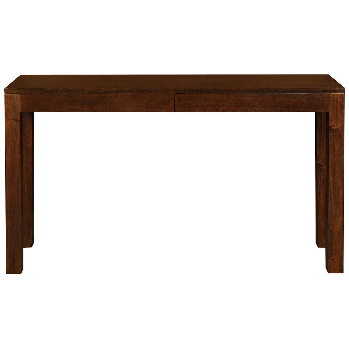 TANAKA SOLID MAHOGANY TIMBER CONSOLE TABLE/HALL TABLE WITH 2 HIDDEN DRAWERS IN MAHOGANY COLOUR - MyChocolateWood