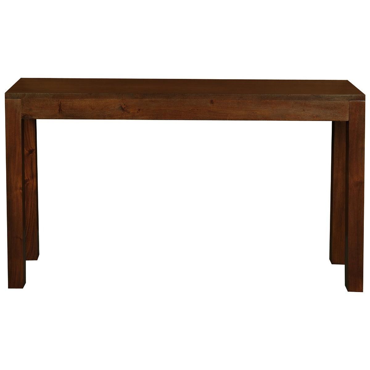 TANAKA SOLID MAHOGANY TIMBER CONSOLE TABLE/HALL TABLE WITH 2 HIDDEN DRAWERS IN MAHOGANY COLOUR - MyChocolateWood