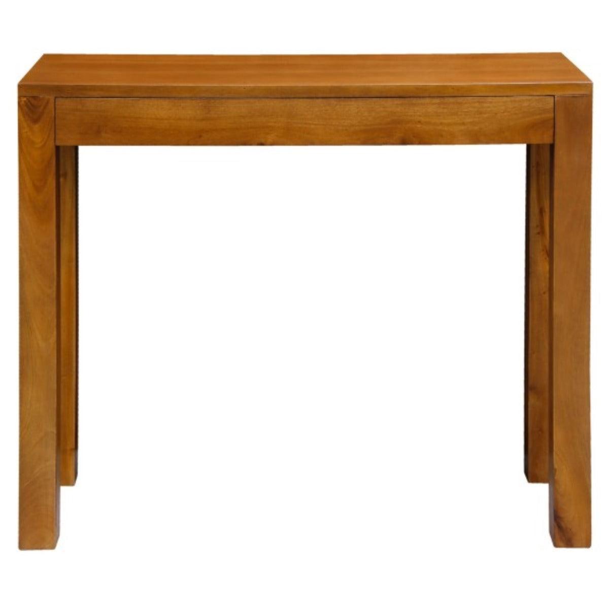 TANAKA SOLID MAHOGANY TIMBER CONSOLE TABLE WITH 1 HIDDEN DRAWER 90CM IN LIGHT PECAN - MyChocolateWood
