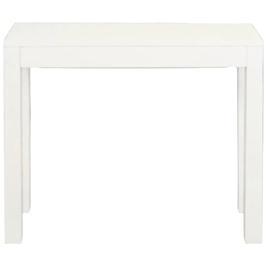 TANAKA SOLID MAHOGANY TIMBER CONSOLE TABLE WITH 1 HIDDEN DRAWER  IN WHITE 90CM - MyChocolateWood