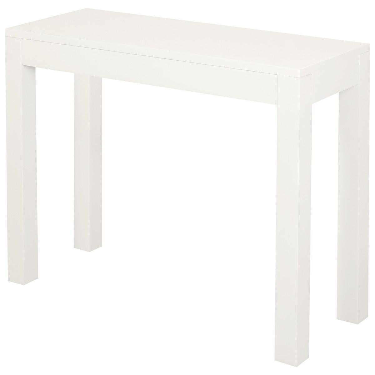 TANAKA SOLID MAHOGANY TIMBER DESK WITH 1 HIDDEN DRAWER - WHITE - MyChocolateWood