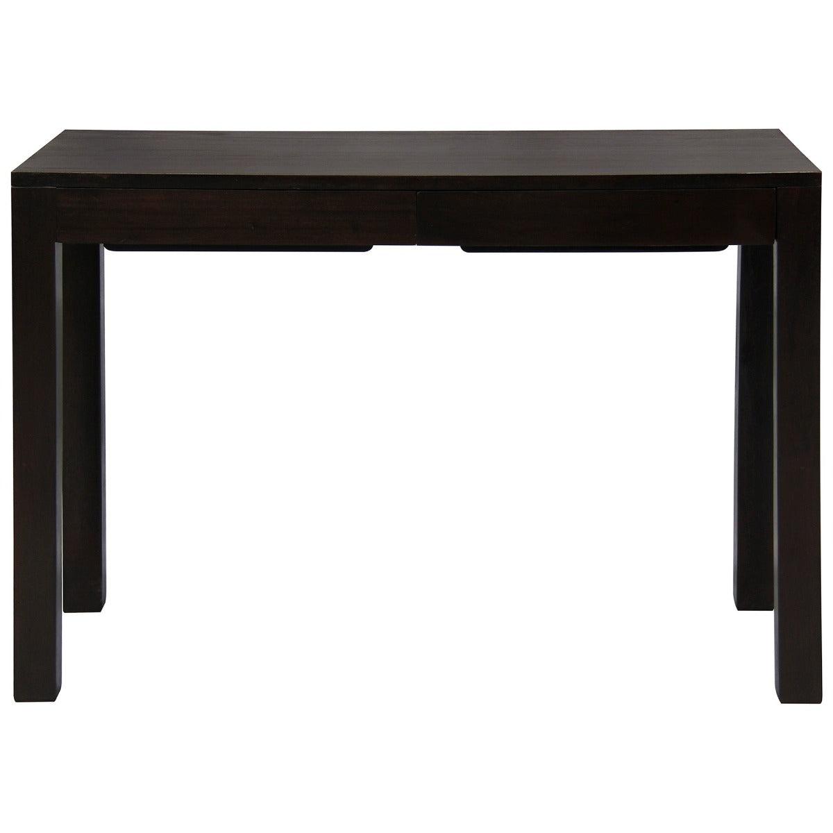 TANAKA SOLID MAHOGANY TIMBER DESK WITH 2 HIDDEN DRAWERS - CHOCOLATE - MyChocolateWood