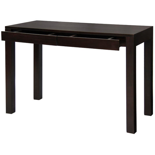 TANAKA SOLID MAHOGANY TIMBER DESK WITH 2 HIDDEN DRAWERS - CHOCOLATE - MyChocolateWood