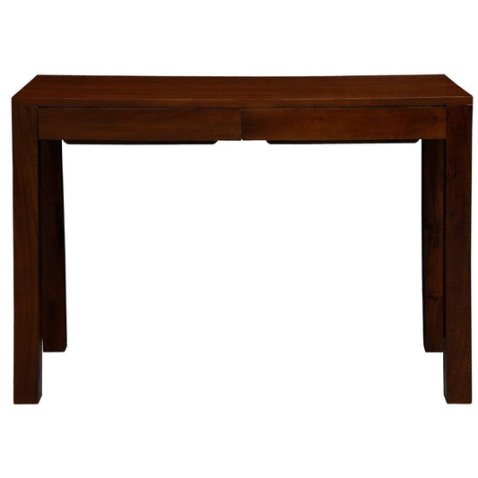 TANAKA SOLID MAHOGANY TIMBER DESK WITH 2 HIDDEN DRAWERS IN MAHOGANY - MyChocolateWood