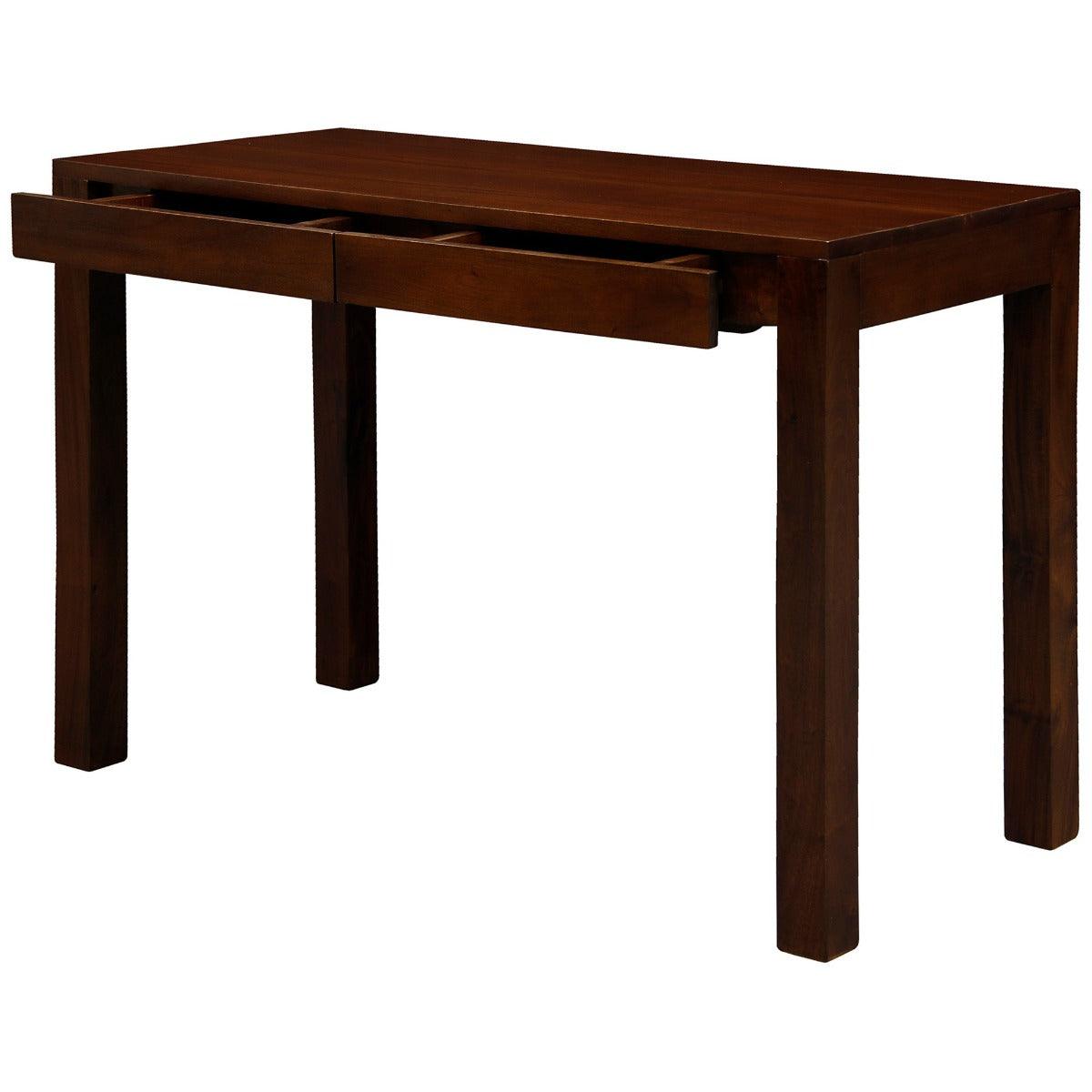 TANAKA SOLID MAHOGANY TIMBER DESK WITH 2 HIDDEN DRAWERS IN MAHOGANY - MyChocolateWood