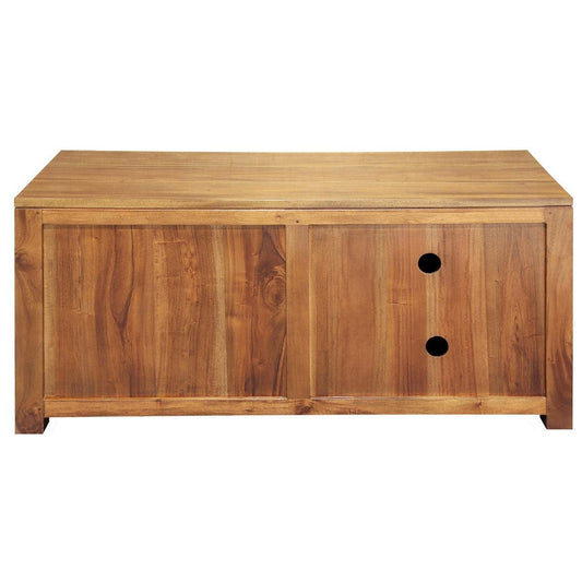 TANAKA SOLID MAHOGANY TV UNIT 120CM WITH 2 DRAWERS IN LIGHT PECAN - MyChocolateWood