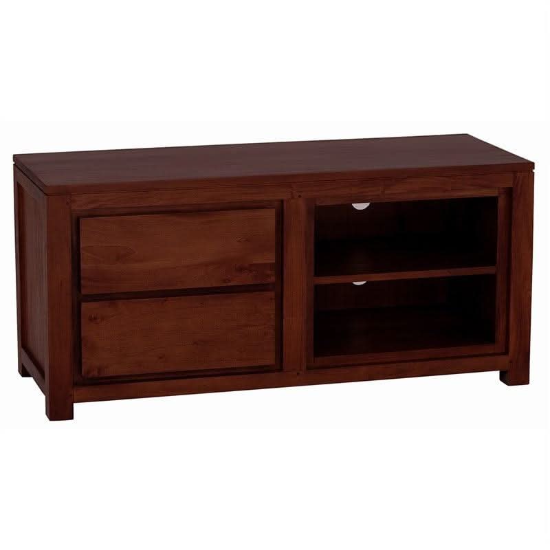 TANAKA SOLID MAHOGANY TV UNIT 120CM WITH 2 DRAWERS IN MAHOGANY - MyChocolateWood