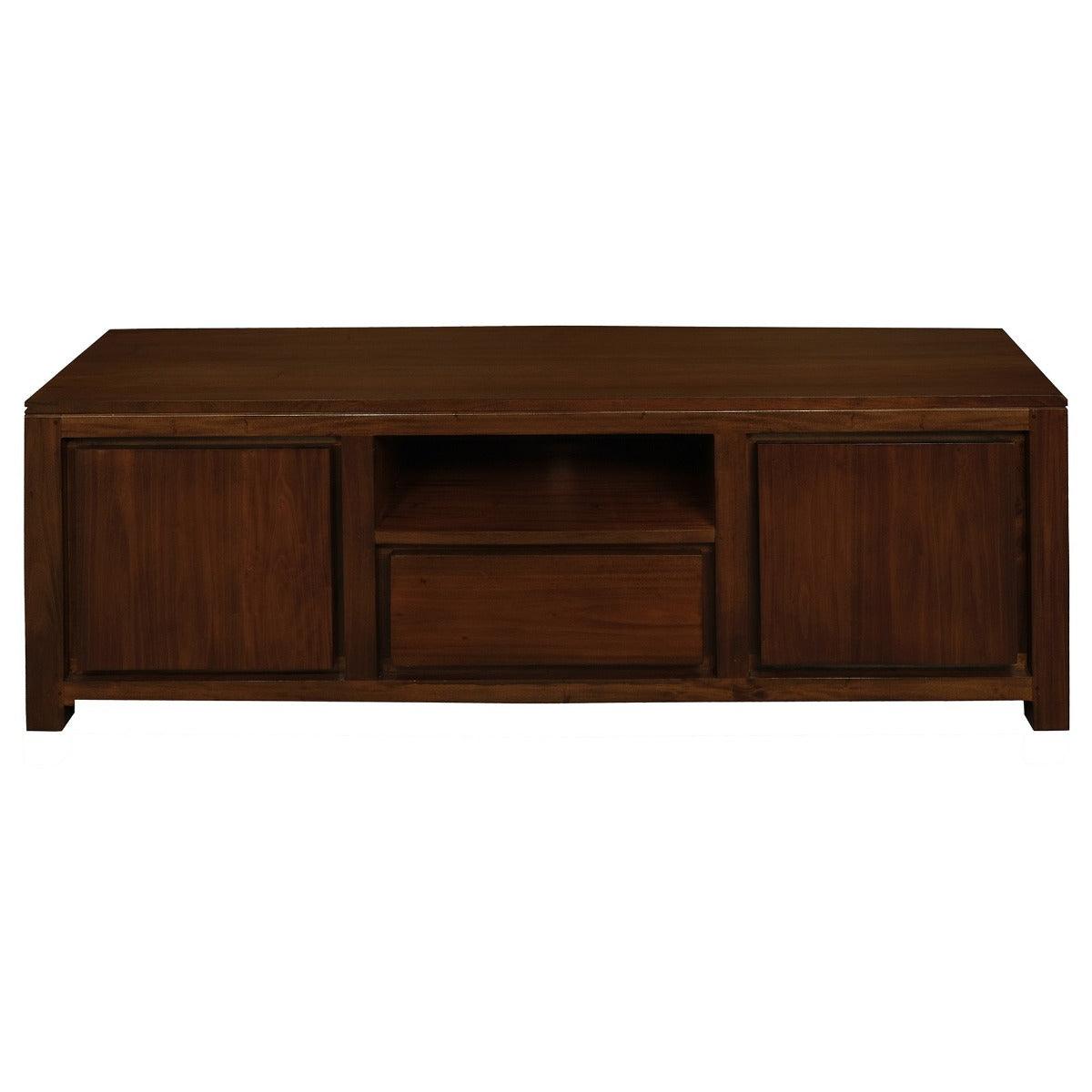 TANAKA SOLID MAHOGANY TV UNIT WITH 2 DOORS & 1 DRAWER IN MAHOGANY 160CM - MyChocolateWood
