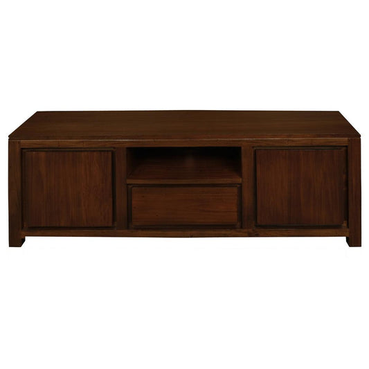 TANAKA SOLID MAHOGANY TV UNIT WITH 2 DOORS & 1 DRAWER IN MAHOGANY 160CM - MyChocolateWood