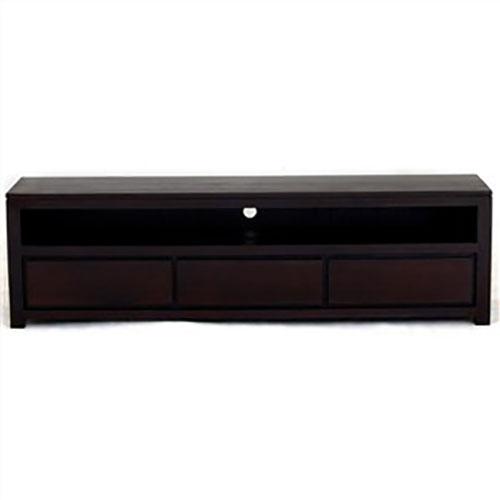 TANAKA SOLID MAHOGANY TV UNIT WITH 3 DRAWERS IN CHOCOLATE 190CM - MyChocolateWood