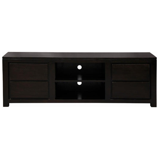 TANAKA SOLID MAHOGANY TV UNIT WITH 4 DRAWERS & 2 SHELVES IN CHOCOLATE 1700MM - MyChocolateWood
