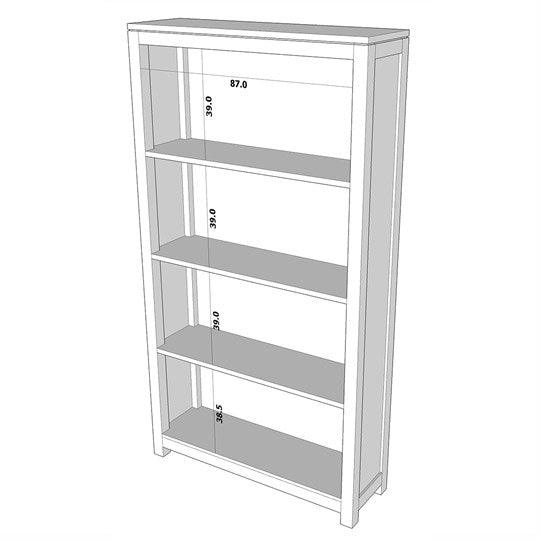 TANAKA SOLID MAHOGANY WIDE BOOKCASE IN CHOCOLATE FINISH - MyChocolateWood