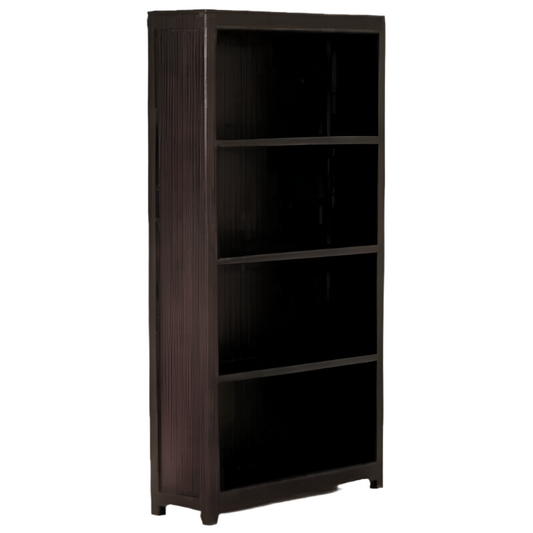 TANAKA SOLID MAHOGANY WIDE BOOKCASE IN CHOCOLATE FINISH - MyChocolateWood