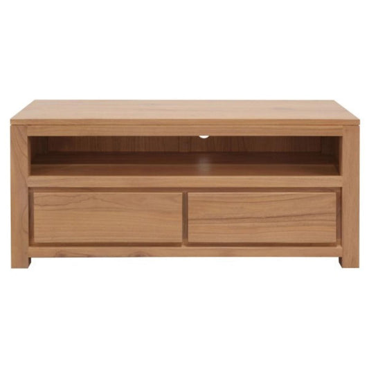 TANAKA SOLID MINDI WOOD 120CM TV UNIT WITH 2 DRAWERS IN NATURAL - MyChocolateWood