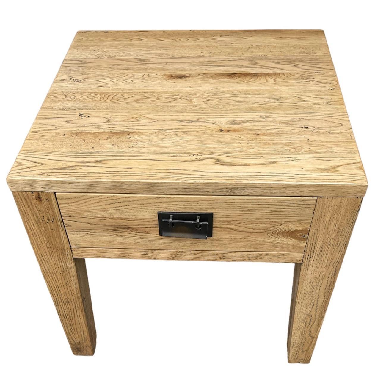 TARA SOLID OAK 1 DRAWER LAMP TABLE/SIDE TABLE NATURAL - MyChocolateWood