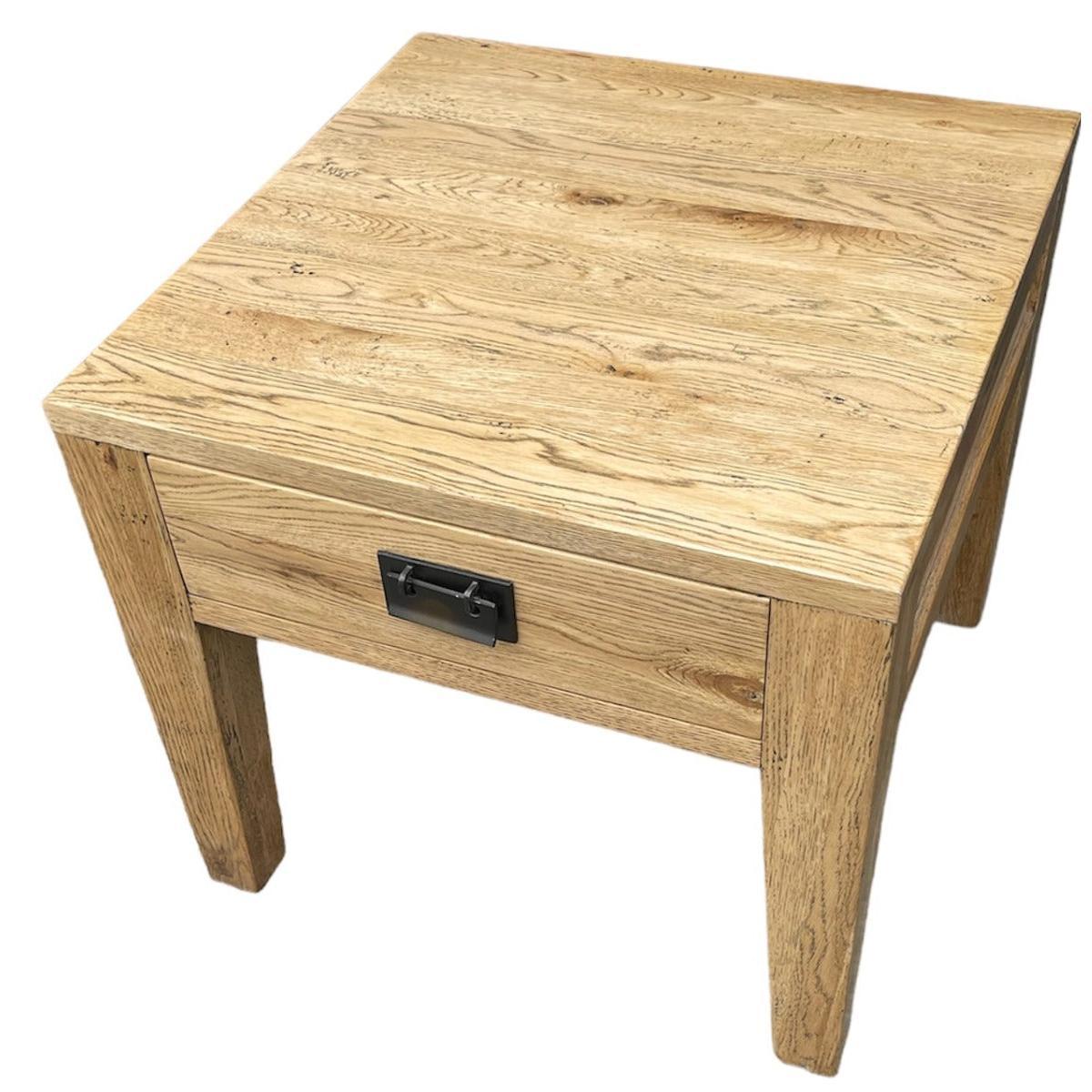 TARA SOLID OAK 1 DRAWER LAMP TABLE/SIDE TABLE NATURAL - MyChocolateWood