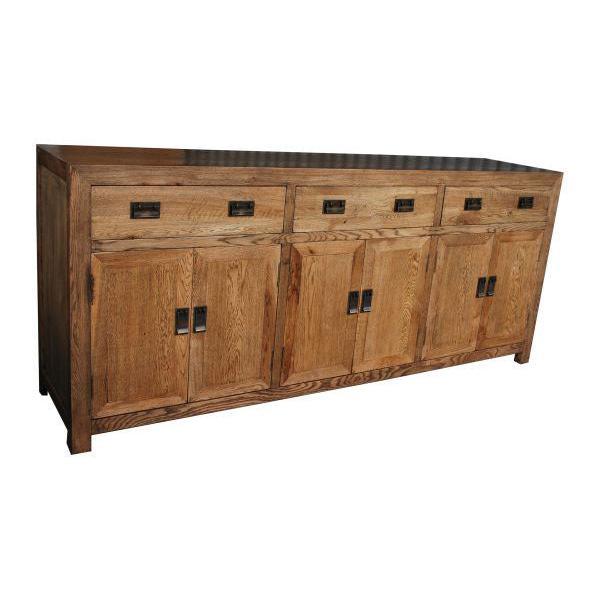 TARA SOLID OAK BUFFET SIDEBOARD 3 DRAWERS 6 DOORS NATURAL 210 CM - MyChocolateWood
