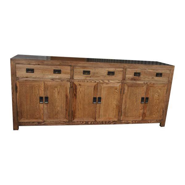 TARA SOLID OAK BUFFET SIDEBOARD 3 DRAWERS 6 DOORS NATURAL 210 CM - MyChocolateWood