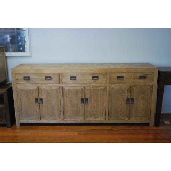 TARA SOLID OAK BUFFET SIDEBOARD 3 DRAWERS 6 DOORS NATURAL 210 CM - MyChocolateWood