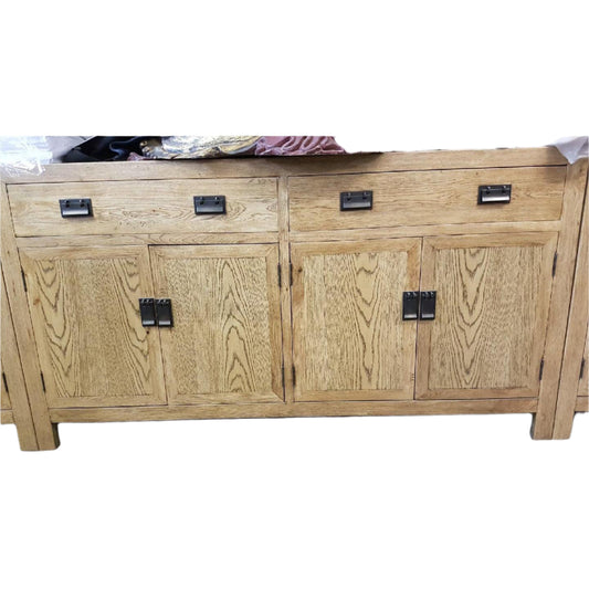 TARA SOLID OAK BUFFET SIDEBOARD NATURAL 2-DRAWERS 4 DOORS 180 CMS - MyChocolateWood