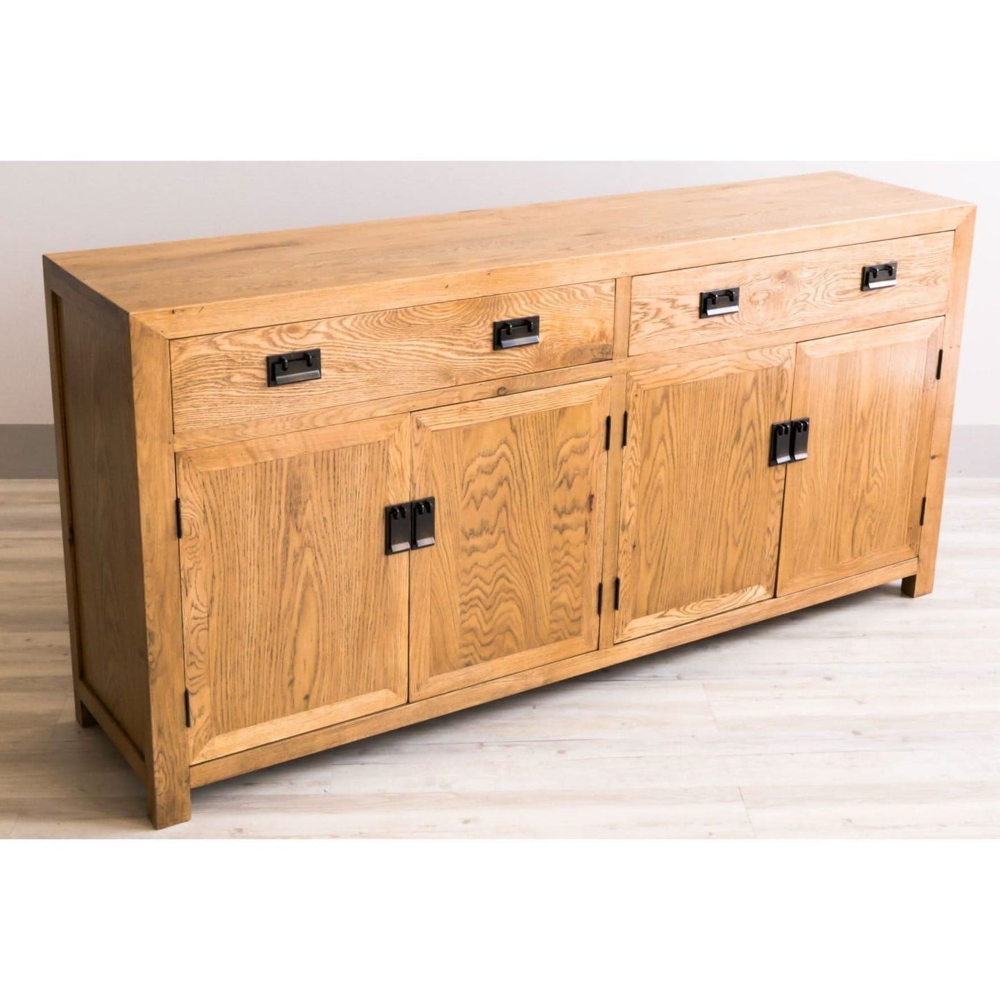 TARA SOLID OAK BUFFET SIDEBOARD NATURAL 2-DRAWERS 4 DOORS 180 CMS - MyChocolateWood