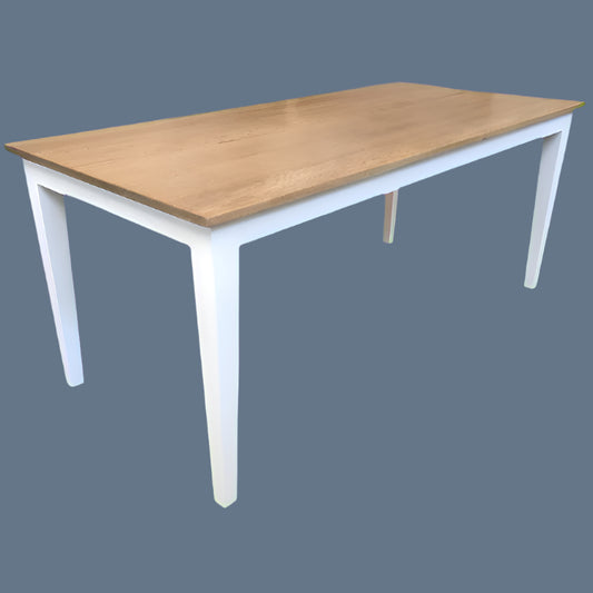 TARA SOLID OAK DINING TABLE NATURAL TOP/WHITE LEGS 150CM - MyChocolateWood
