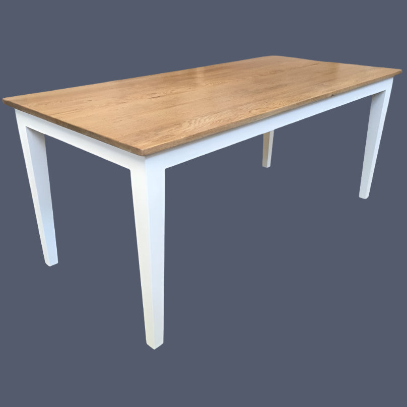 TARA SOLID OAK DINING TABLE NATURAL TOP/WHITE LEGS 200CM - MyChocolateWood