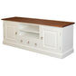TASMANIA MAHOGANY TIMBER TV UNIT 2 DOORS & 3 CD DRAWERS WHITE/CARAMEL 160 CM - MyChocolateWood