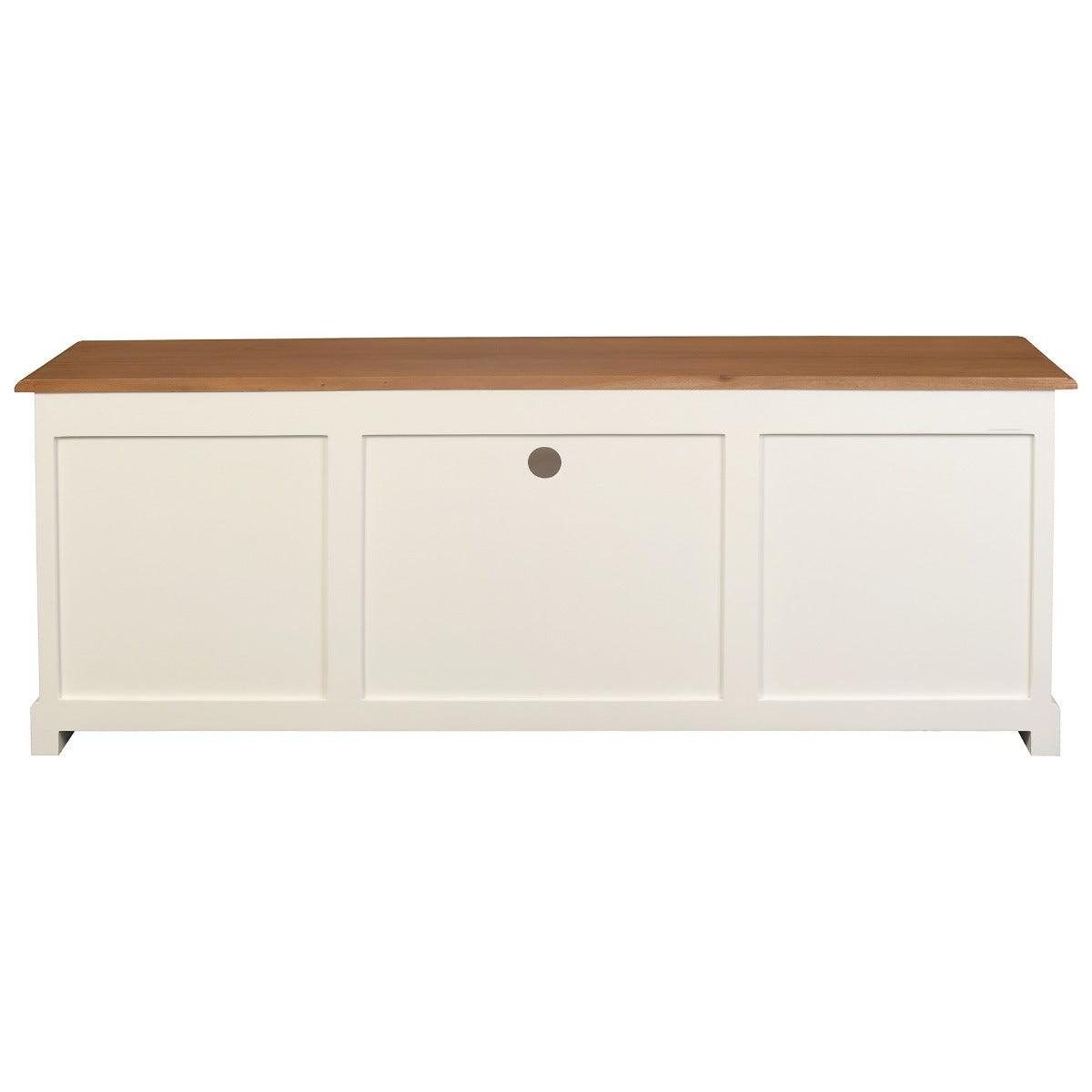 TASMANIA MAHOGANY TIMBER TV UNIT 2 DOORS & 3 CD DRAWERS WHITE/CARAMEL 160 CM - MyChocolateWood