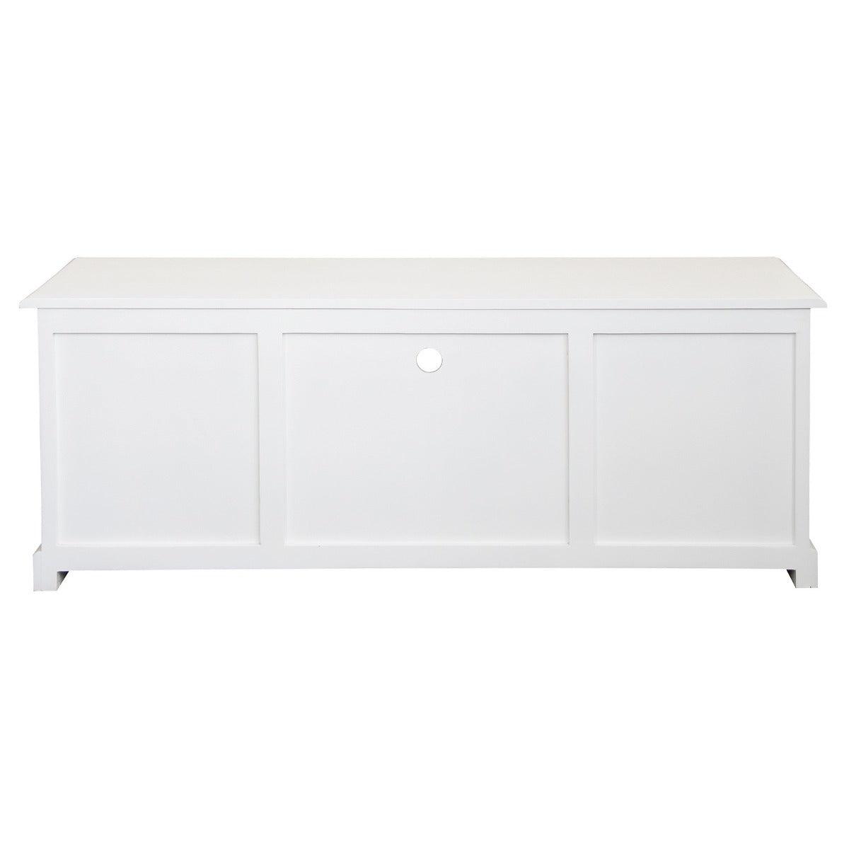 TASMANIA MAHOGANY TIMBER TV UNIT 2 DOORS & 3CD DRAWERS IN WHITE 160CM - MyChocolateWood