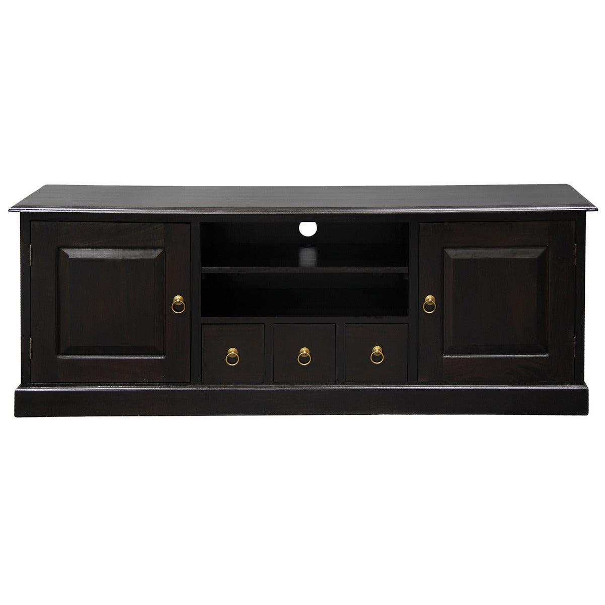 TASMANIA MAHOGANY TIMBER TV UNIT/ENTERTAINMENT UNIT 2 DOORS & 3 CD DRAWERS CHOCOLA 160CMTE - MyChocolateWood