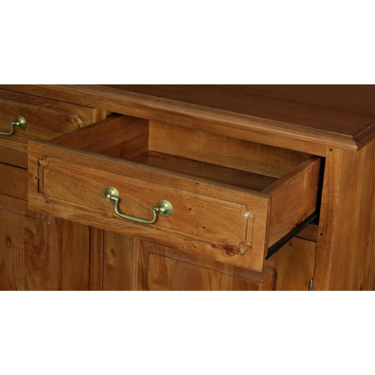 TASMANIA SOLID MAHOGANY 2 DOOR 2 DRAWER BUFFET IN LIGHT PECAN - MyChocolateWood