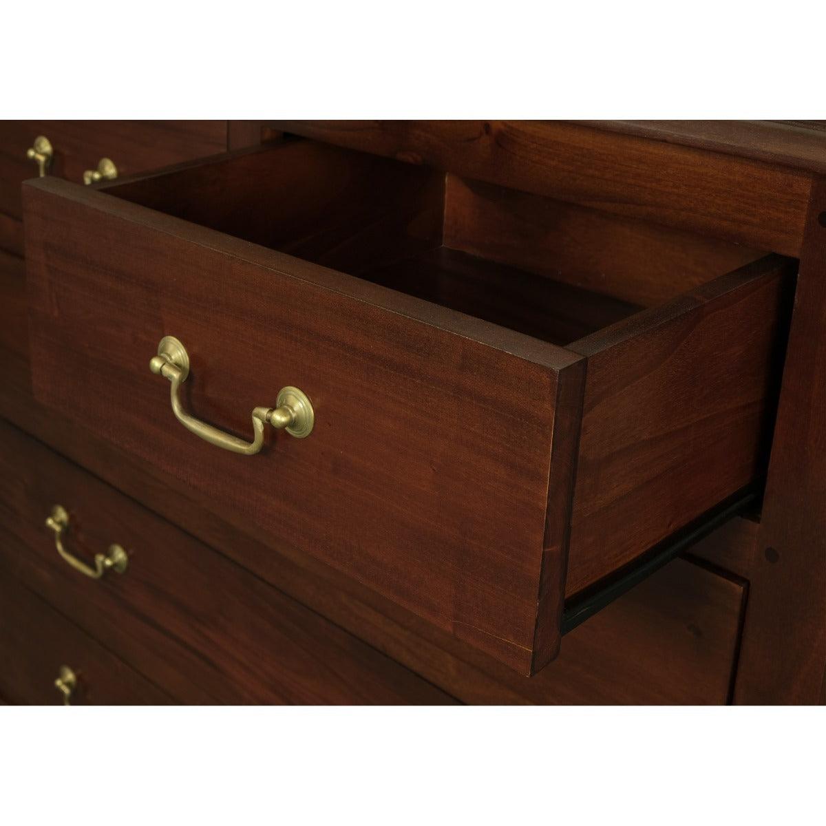 TASMANIA SOLID MAHOGANY 5 DRAWERS TALLBOY/5 DRAWER CHEST OF DRAWERS IN MAHOGANY - MyChocolateWood