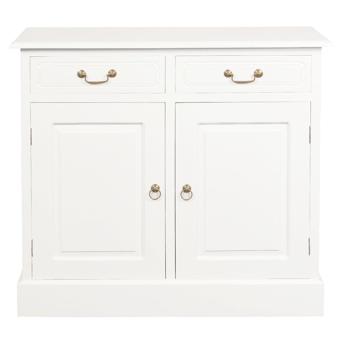 TASMANIA SOLID MAHOGANY BUFFET/SIDEBOARD 2 DOORS & 2 DRAWERS IN WHITE - MyChocolateWood
