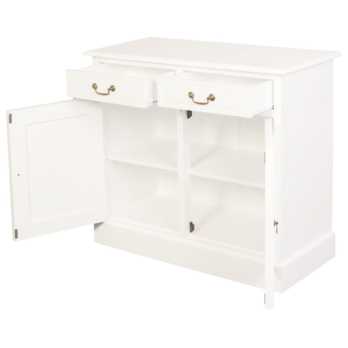 TASMANIA SOLID MAHOGANY BUFFET/SIDEBOARD 2 DOORS & 2 DRAWERS IN WHITE - MyChocolateWood