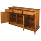 TASMANIA SOLID MAHOGANY BUFFET/SIDEBOARD 3 DOORS 3 DRAWERS IN LIGHT PECAN - MyChocolateWood