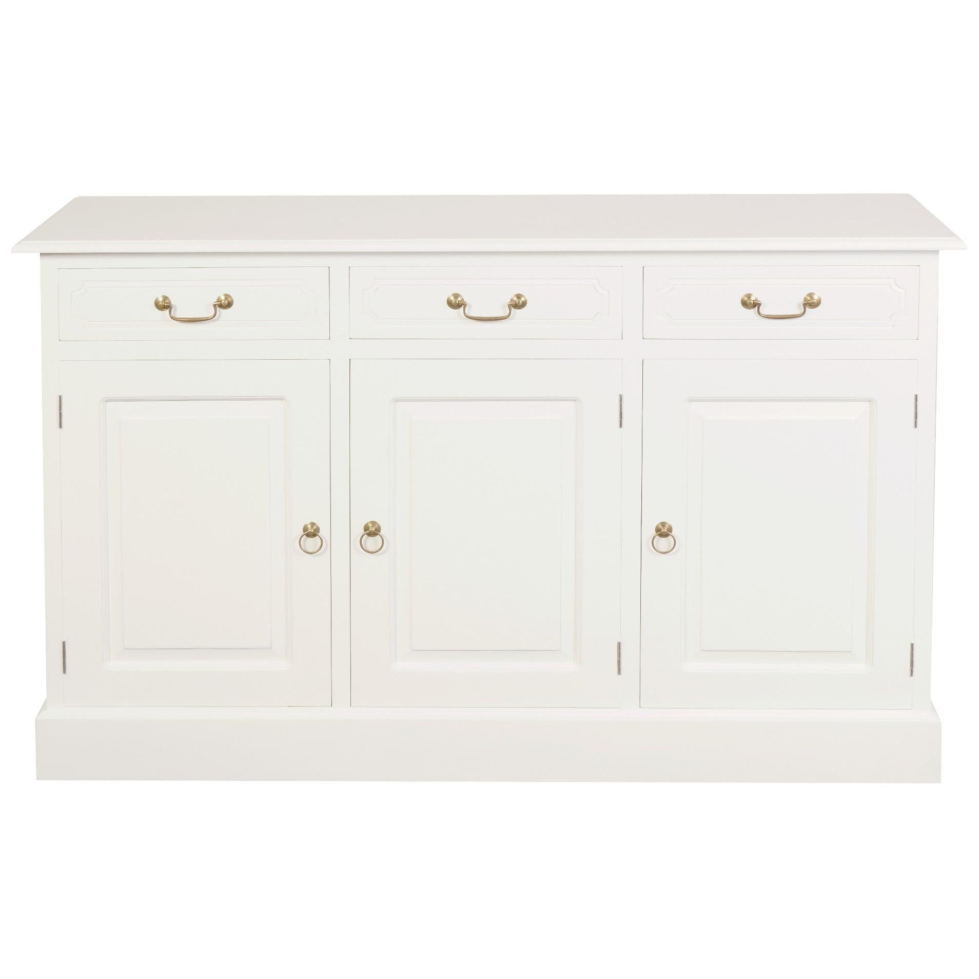 TASMANIA SOLID MAHOGANY BUFFET/SIDEBOARD 3 DOORS & 3 DRAWERS IN WHITE - MyChocolateWood