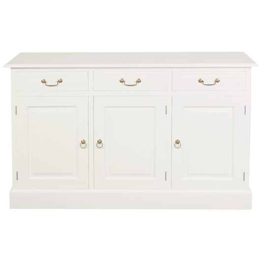 TASMANIA SOLID MAHOGANY BUFFET/SIDEBOARD 3 DOORS & 3 DRAWERS IN WHITE - MyChocolateWood