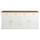 TASMANIA SOLID MAHOGANY BUFFET/SIDEBOARD 4 DOORS & 4 DRAWERS WHITE BODYWITH A CARAMEL TOP & WHITE BODY - MyChocolateWood